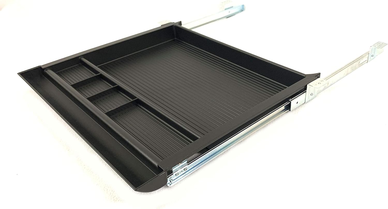 Pullout Pencil Drawer for Installation Under Desk Top, Six Sections, Black