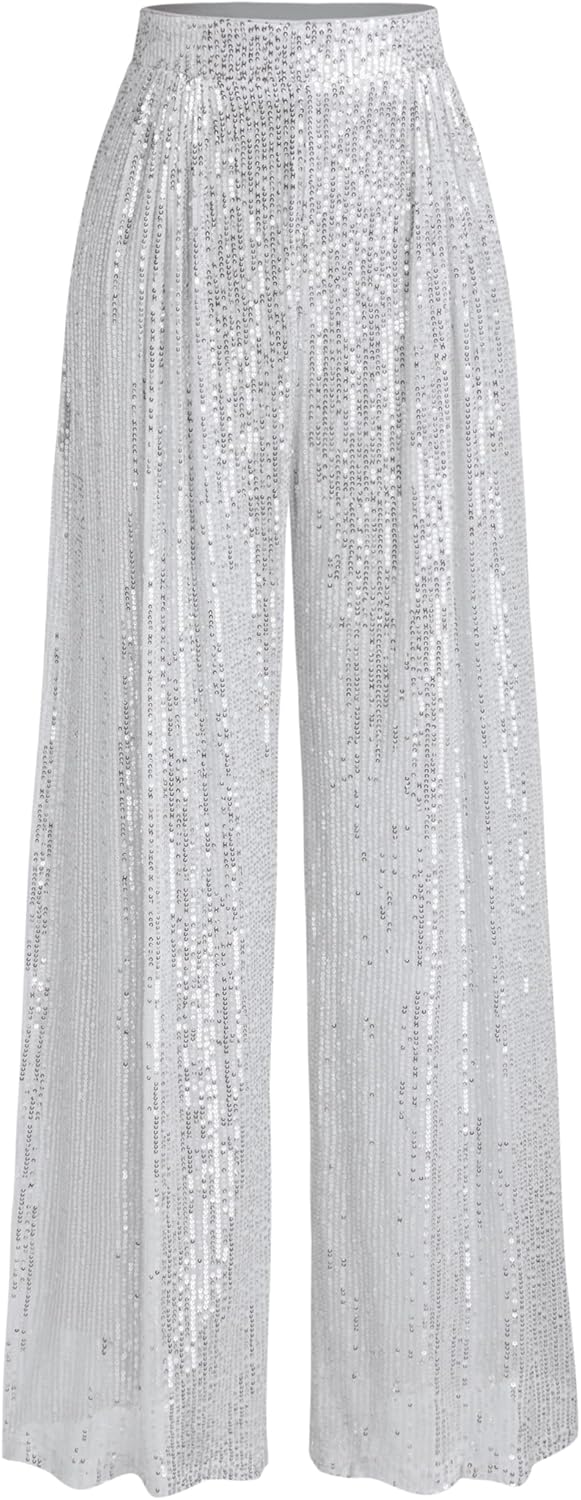 CIDER Sequins Mid Waist Straight Leg Trousers