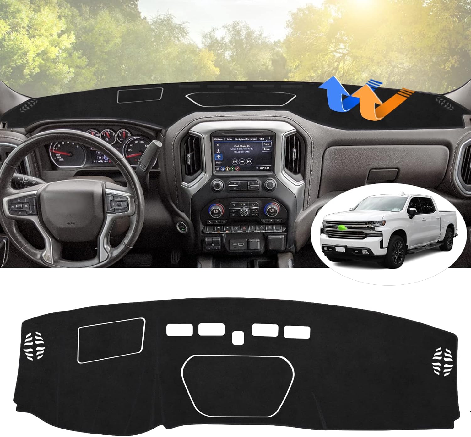 Autorder Dashboard Cover Mat for 20192023 Chevy Silverado