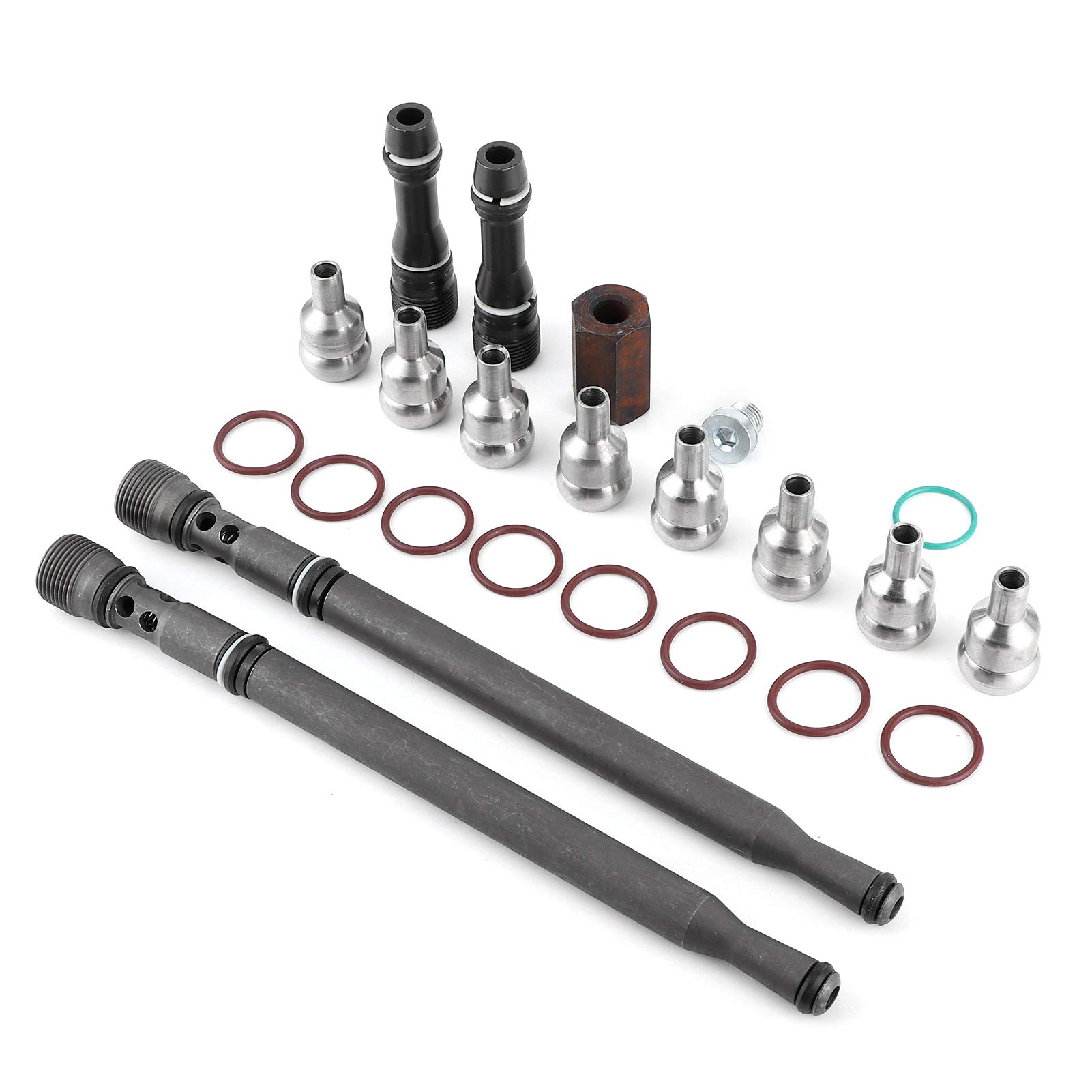 High Pressure Oil Rail Repair Kit,W302908 Updated Stand Pipe Dummy 6E7Z 9A 332A 3C3Z 9K042 W302675 Rail Ball Tube for E350 450 6.0L