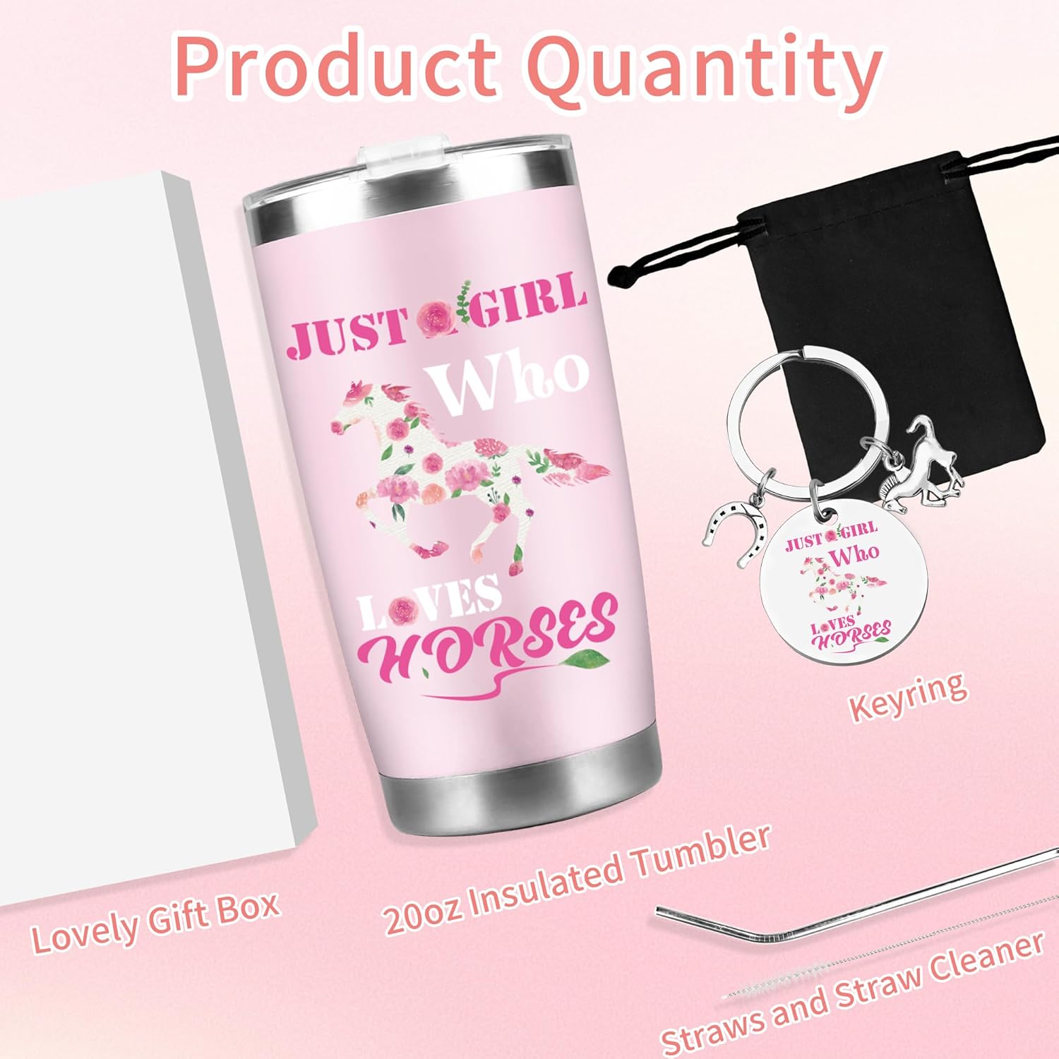 Horse Gifts for Women, Western Cowgirl Gift, Includes 20 oz Tumbler & Keychain, Birthday Thanksgiving Christmas Surprise for Girls Sister Daughter Best Friends - Image 3