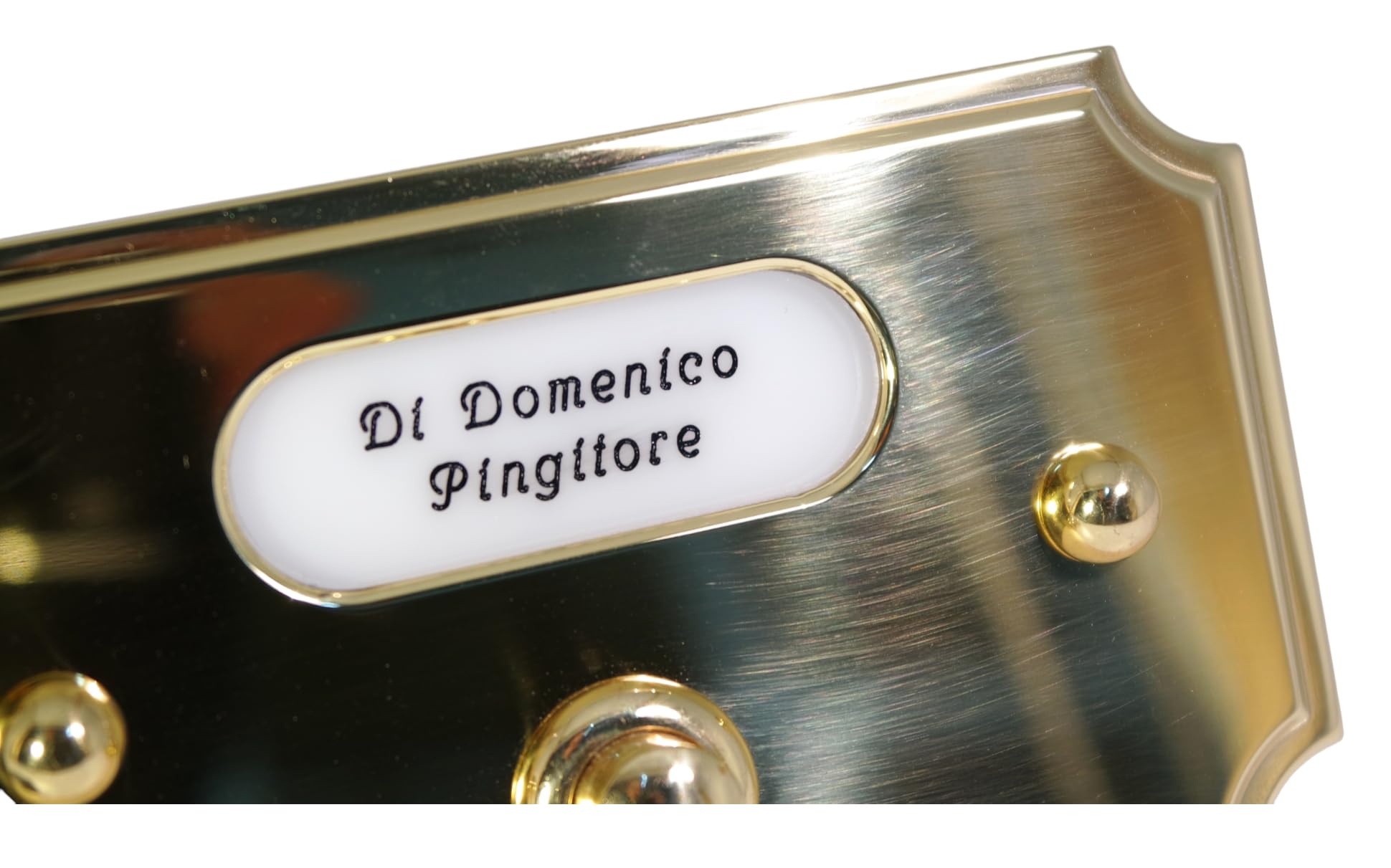Neroni Mameli Campanello in Ottone Lucido per Esterno abitazione - Porta Ingresso Casa, con Pulsante Elettrico - Modello Tiberio - Made in Italy