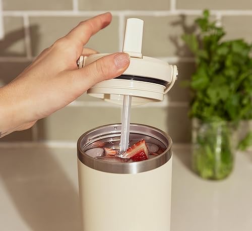 Miniatura 7 de Hydrapeak Nomad - Vaso de 32 onzas con asa y tapa con pajilla vasos aislados de acero inoxidable taza de viaje para bebidas calientes y frías taza