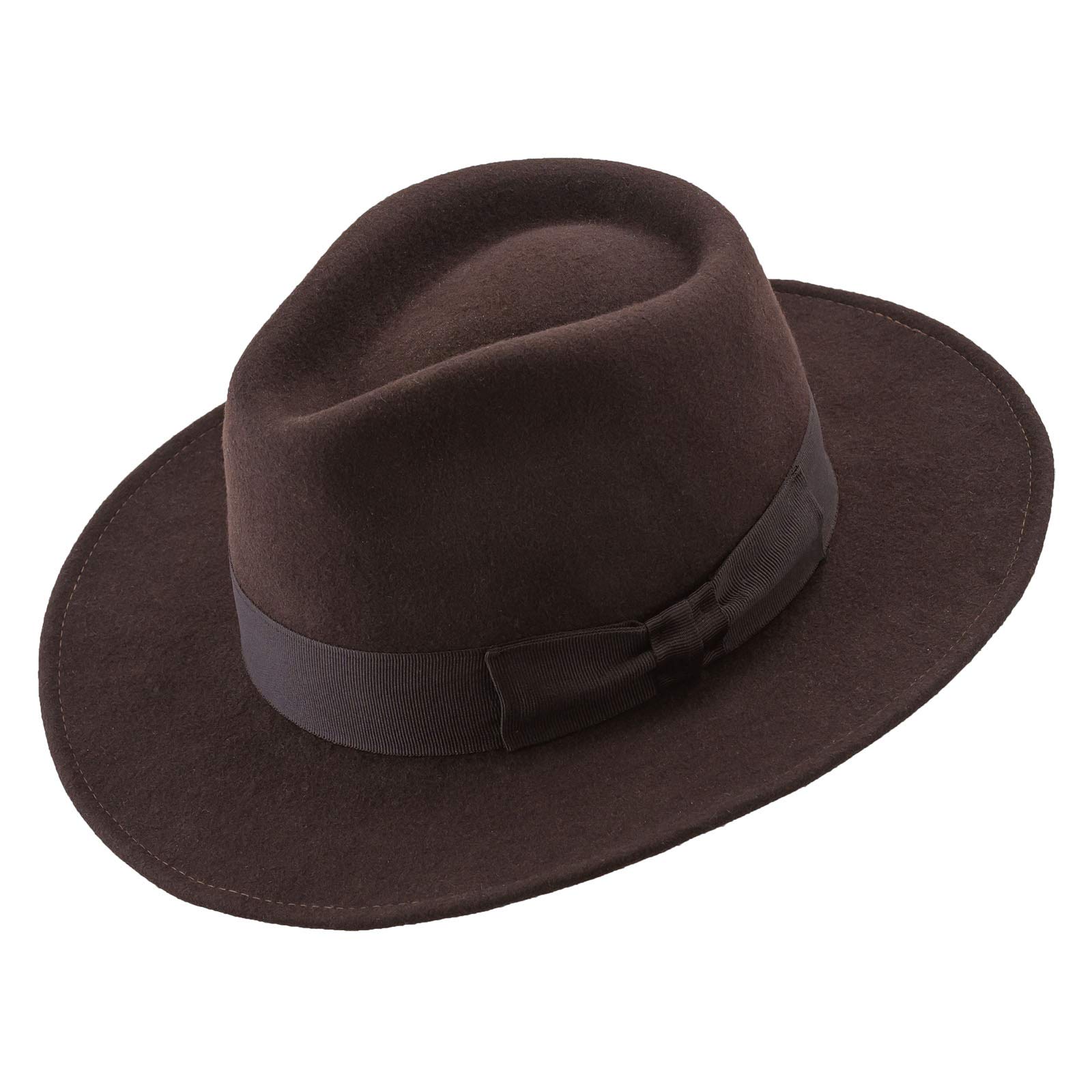 Sterkowski Klasyczny kapelusz Fedora z owczej wełny filcowej