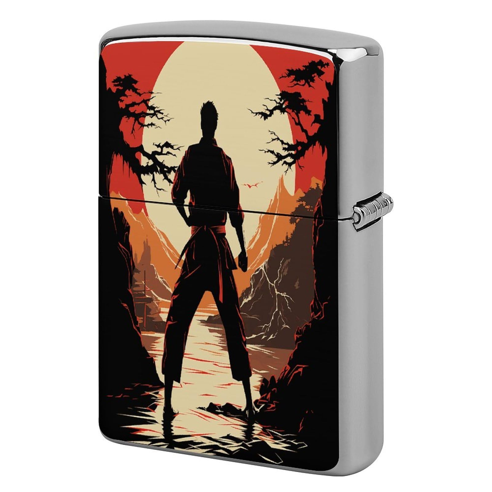 Fekiloot Men's Style Karate Lighter Case Cover Metal Lighter Case