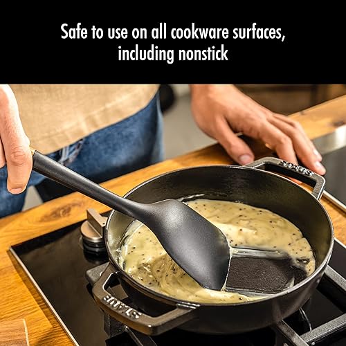 Miniatura 3 de STAUB Espátula Wok y cuchara de servir, ideal para recoger lados y servir guisos abundantes y espátula de silicona, ideal para mezclar, plegar,