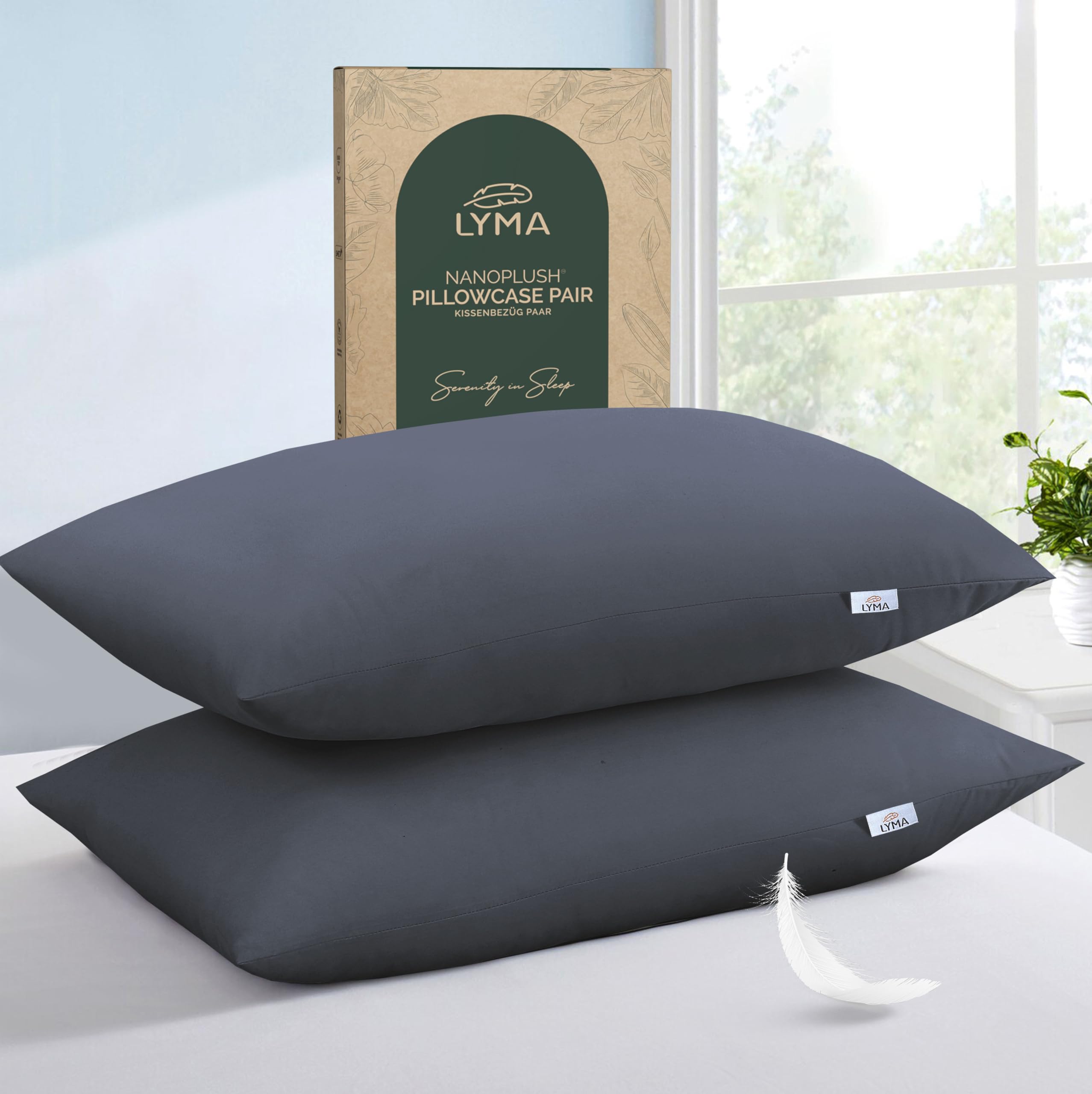 LYMA Pillow Cases Pack of 2 & 4,Ultra Soft Breathable Housewife & Oxford Cover
