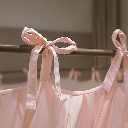 Miniatura 7 de Cortina de princesa de 4 esquinas, toldo de cama de doble capa, acogedora mosquitera de malla y tela para niñas y adultos, decoración de dormitorio