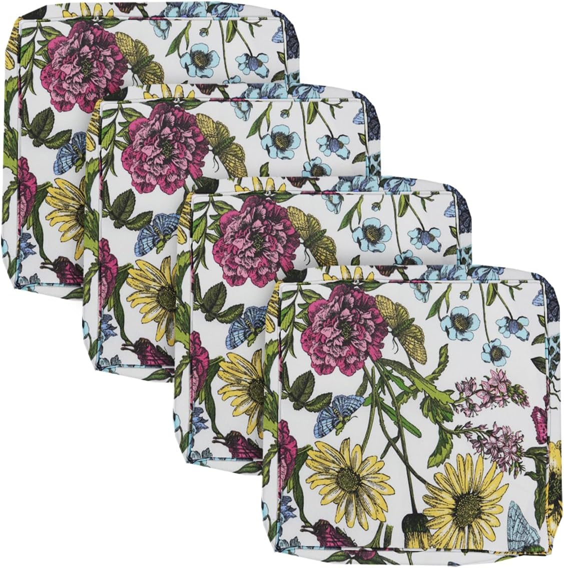 BELLRINO Outdoor Waterproof Patio Cushion Covers 22" X 20" X 4" Set of 4 Replacement Slipcovers Decorative Cushion Cover for Chair Seat Garden Bench Porch Couch P007-22X20X4-4PC Cover ONLY