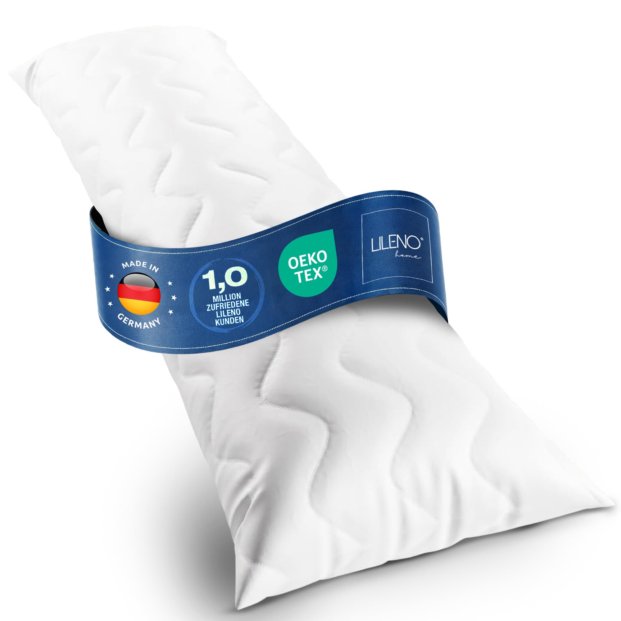 LILENO HOME Seitenschläferkissen 40 x 145 (1er Set) – 95 °C waschbar, Oeko-Tex & Made in DE – Kissen Seitenschläfer 40x145 anpassbar für himmlischen Schlaf – weicher & geruchsfreier Bezug