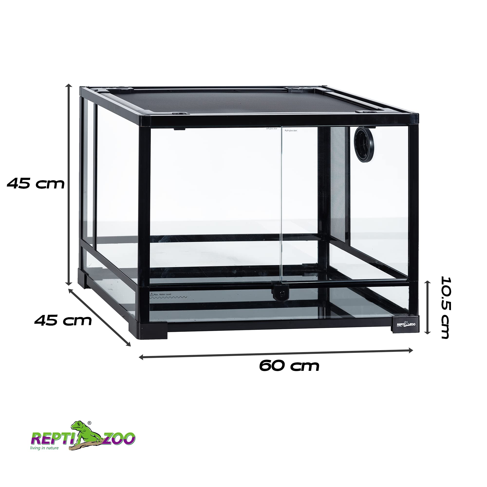 ReptiZoo Glas-Terrarium 60x45x45 cm, zerlegbar - verschickbar! (RK0107)