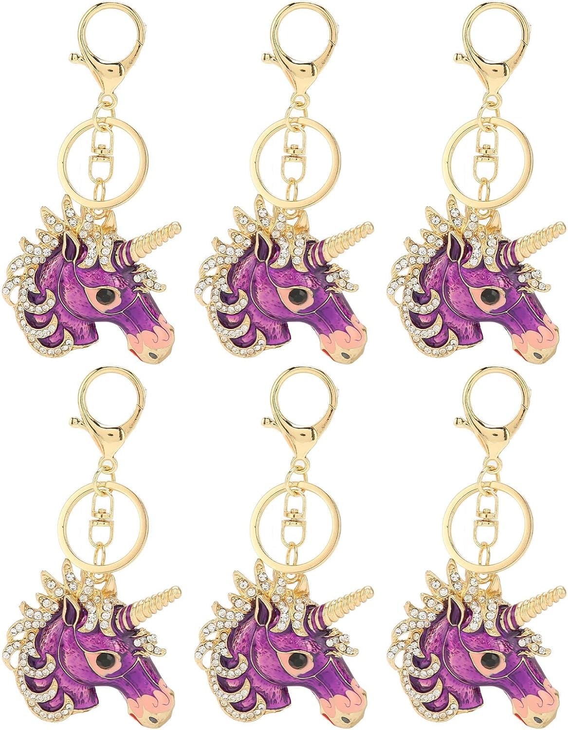 Porte-clés en métal cadeau idéal lot de 6 animaux mignons