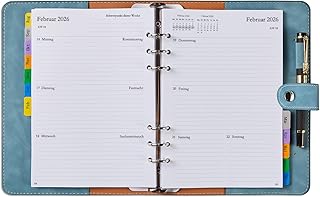 Kalender 2025 2026 A5 Deutsch, Schülerkalender 2025/2026, Planer mit Monatsübersicht Notizen Kontakt, Softcover Wochenplaner/Terminplaner Ringbuch, Schulplaner, Buchkalender Organizer, Aug.25-Jul.26