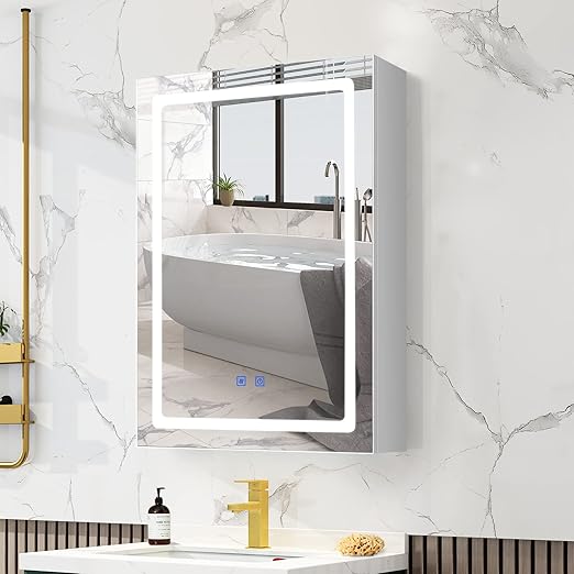 VOWNER Armoire Miroir Salle de Bain, Armoire de Toilette avec AntiBuée