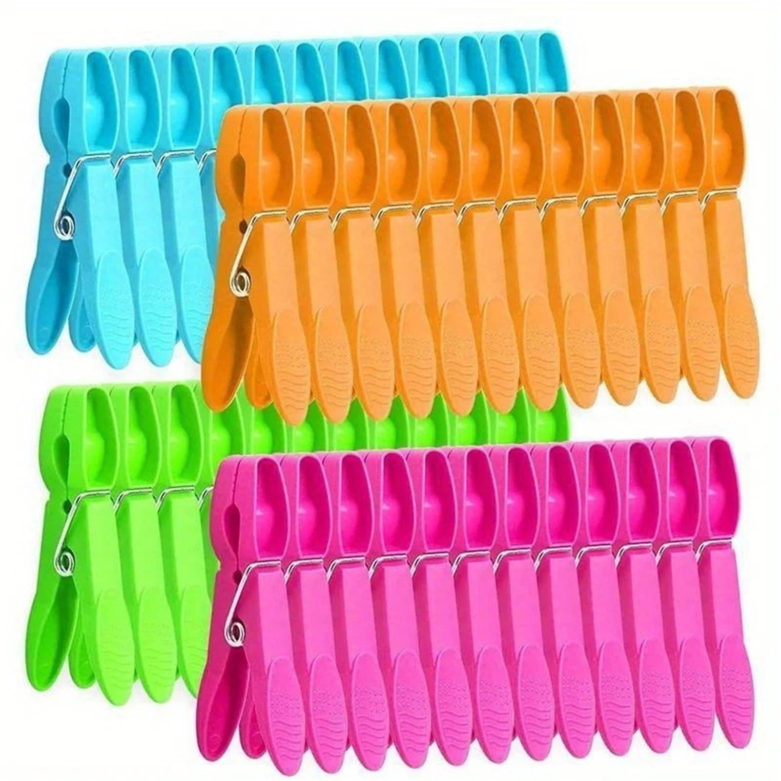 Plastic Clothes Pegs 48/24Pcs Plastic Clothespins Hanging Pegs Clothes Clips For Photos Towel(24pcs Mixed)