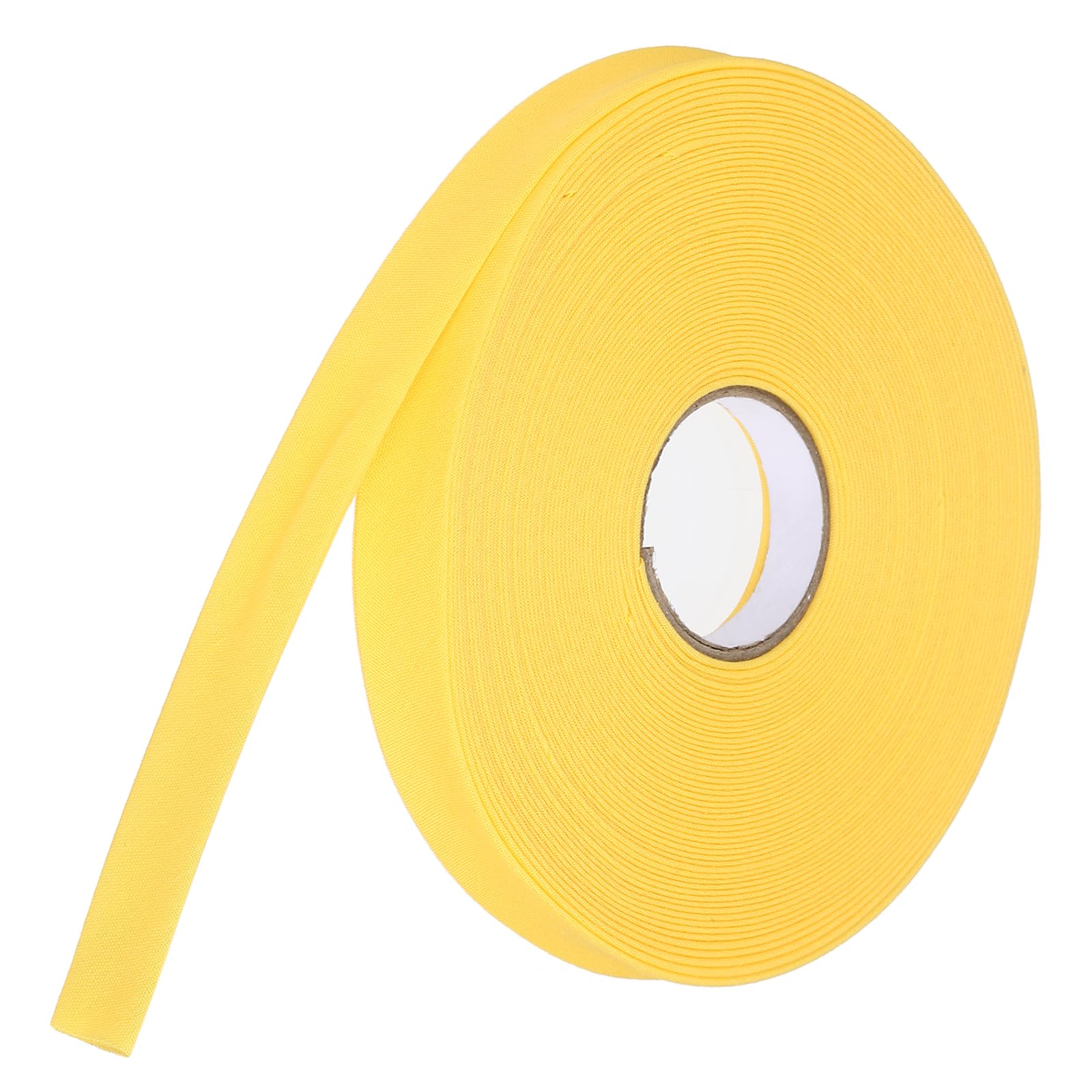 sourcing map 1.2cm Double Fold Bias Tape Polyester (Yellow 14.6m)