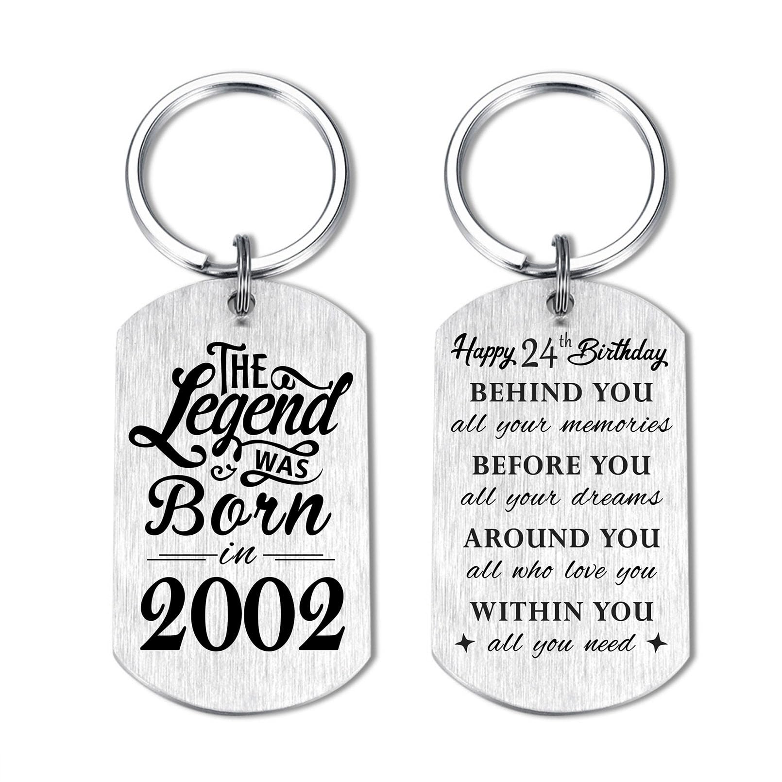 Yobent Birthday Gifts for Men Women Him, Happy Birthday Personalized Keychain, Men Gifts for Bday Unique