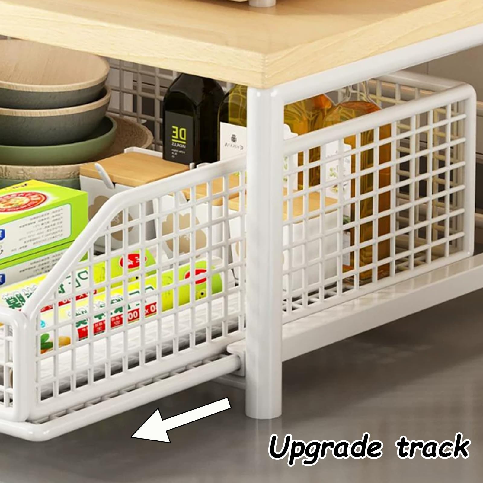 Estante de almacenamiento para encimera de cocina con cajones