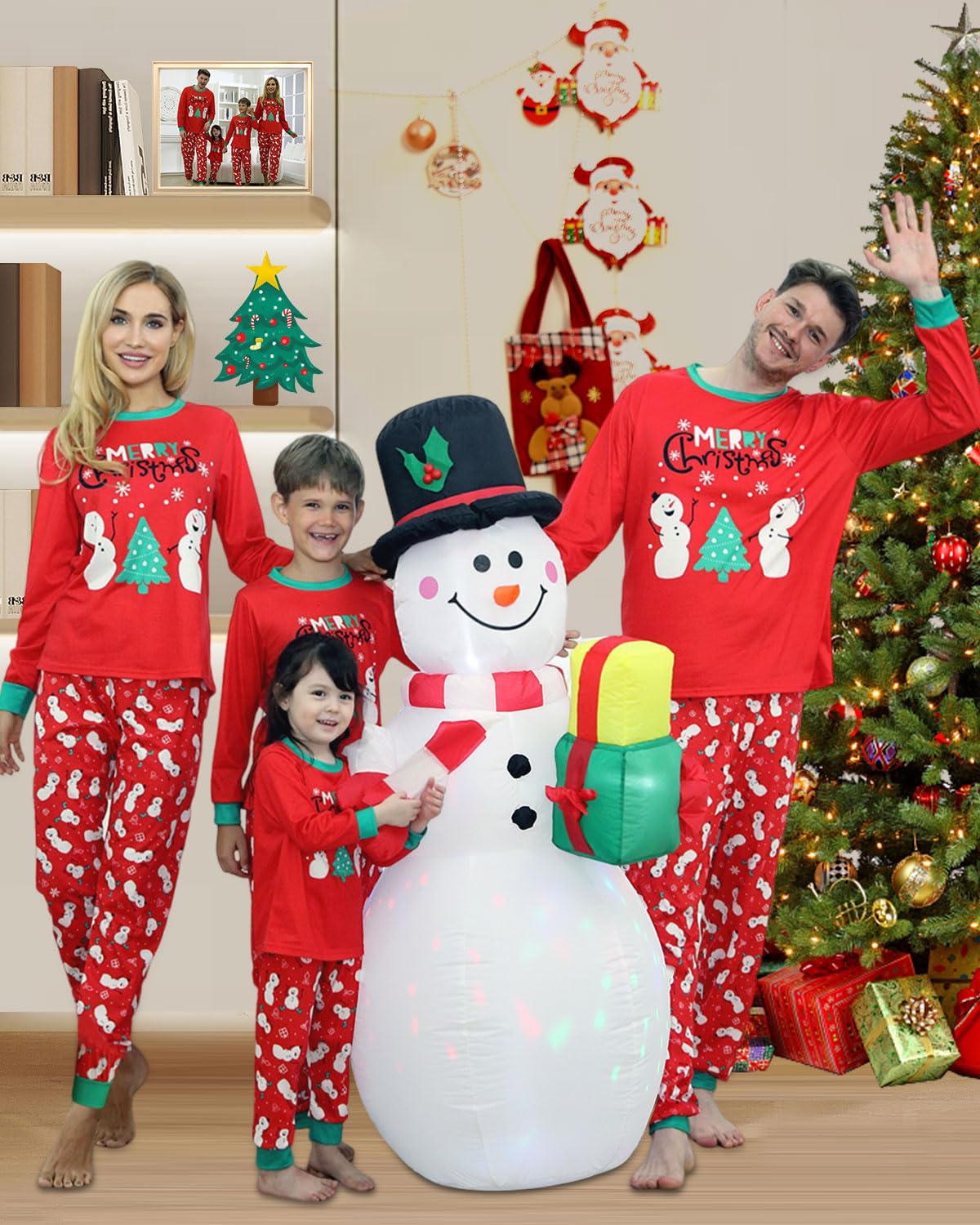 DDKJ Pijama Navidad Familia,Pijamas de Navidad para la Familia con Estampado de Reno,Pijama Navideño Familiar a Cuadros Rojos y Negros,Pijamas Navideños Pareja/Niños/Niñas/Bebe