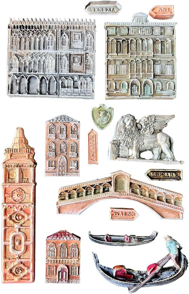 Stamperia - Silicone Mould A5 for Scrapbooking, Bullet Journals and More, Non-Stick Surface, Suitable for Air-Dry Clay, Resin and More, Perfect for Crafts and Gifting (Venice, City of Art - Monuments)