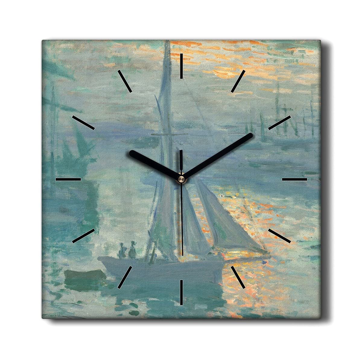 Horloge sur Toile silencieuse Coloray pour décorer un salon sans bruit 30x30
