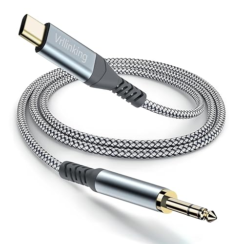 Cable USB C a conector auxiliar de audio de 0.138 pulgadas, tipo C a 0.138 in, adaptador de cable estéreo para auriculares de automóvil, extensión