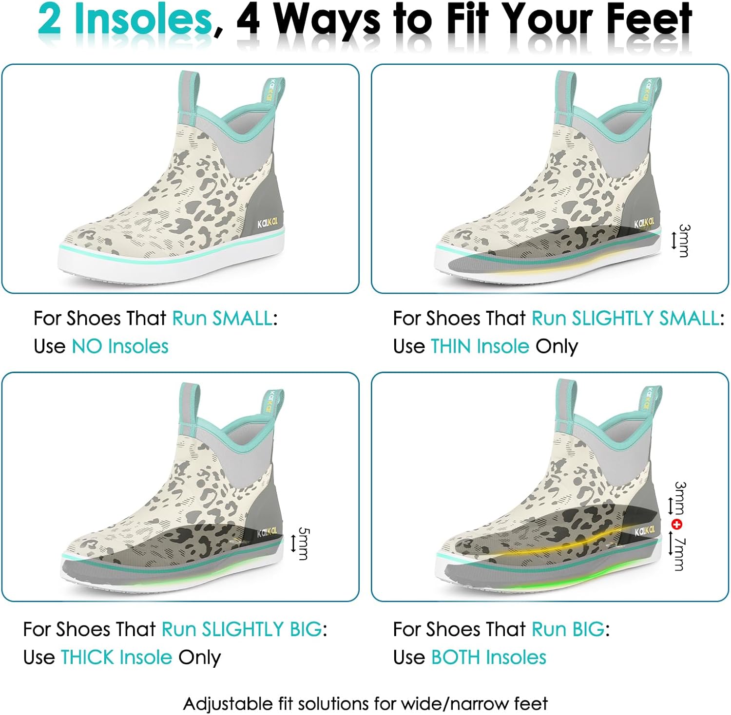 Kalkal Women's Deck Boots, Waterproof Ankle Rain Boots Fishing Boots with High Traction, Women's Rubber Boots For Gardening Fishing Boating Camping