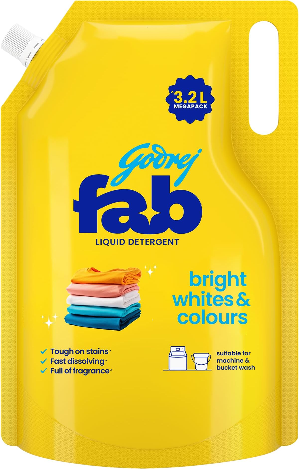 Godrej Fab Liquid Detergent Refill Pouch for Machine - 3.2 L