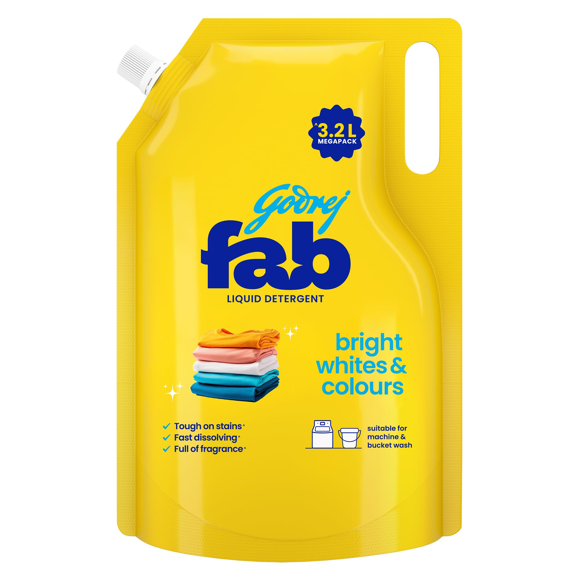Godrej Fab Liquid Detergent Refill Pouch for Machine - 3.2 L