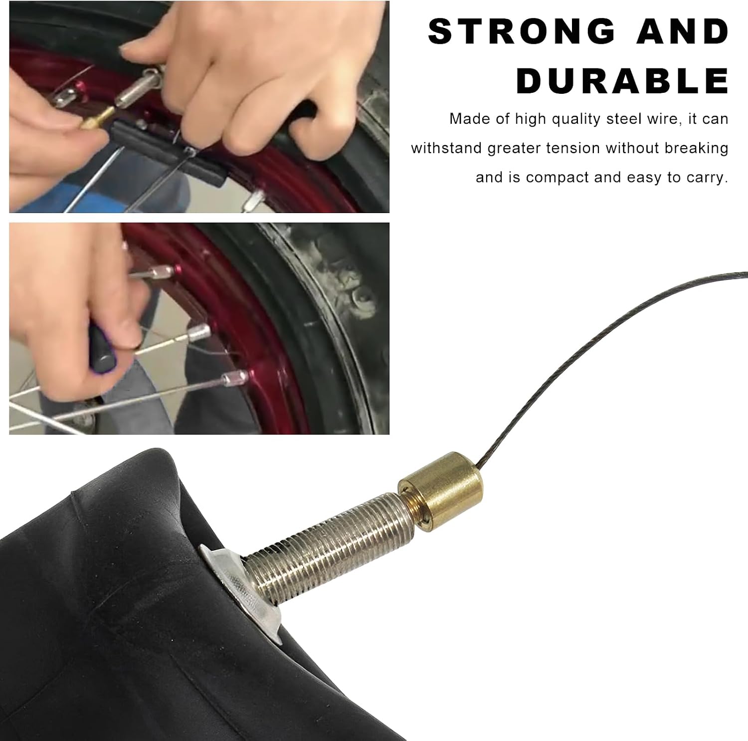 Valve Stem Puller, Tire Valve Stem Fishing Tool Puller with Core Remover, Tire Maintenance Tool for Installing Inner Tubes & Rim Locks on Dirt Bike ATV UTV Motorcycle