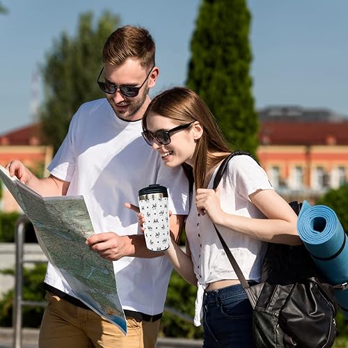 Miniatura 6 de French Bulldog Paws - Taza de café de viaje con tapa de filp, vaso aislado de acero inoxidable de 13 onzas, regalo de Acción de Gracias, cumpleaños,