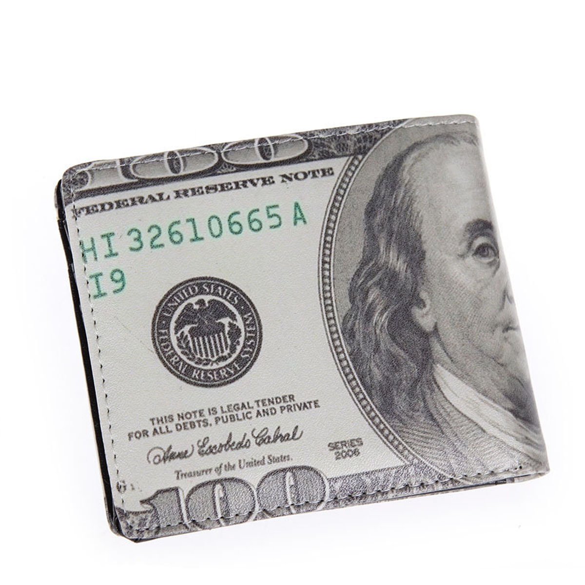 Icon Bifold Money Clip Wallets For Men Dollar Bills Printed Cool Leather Purse