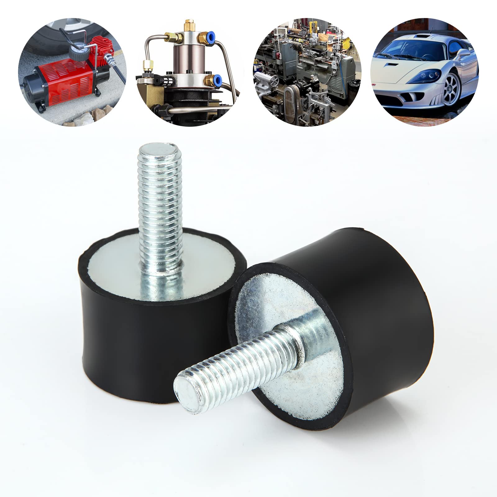 8PCS M8 Anti Vibration Rubber Isolator Mounts, Shock Absorber With Single Stud for Air Compressors, Garage Motor, Diesel Engines, Generator Isolation — Amazon image 5
