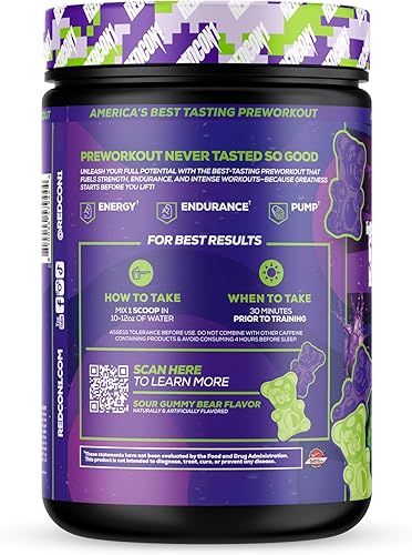 Vista 42 de Redcon1 Total War - Suplemento para entrenamiento, 30 porciones, potencia la energía, aumenta la resistencia y el enfoque, con beta-alanina, 0.012