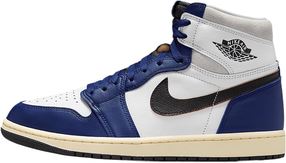 Air Jordan 1 High OG Rare Air Men's Shoes (DZ5485-100, White/Neutral Grey/Deep Royal Blue/Black)