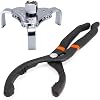 Toolwiz 2pcs Oil Filter Removal Tool 12'' Adjustable Oil Filter Pliers 64-115mm 3 Jaw Universal Oil Filter Wrench 64-116mm for 4S Shop Auto Repair Mechanic DIY Generator Small Engine