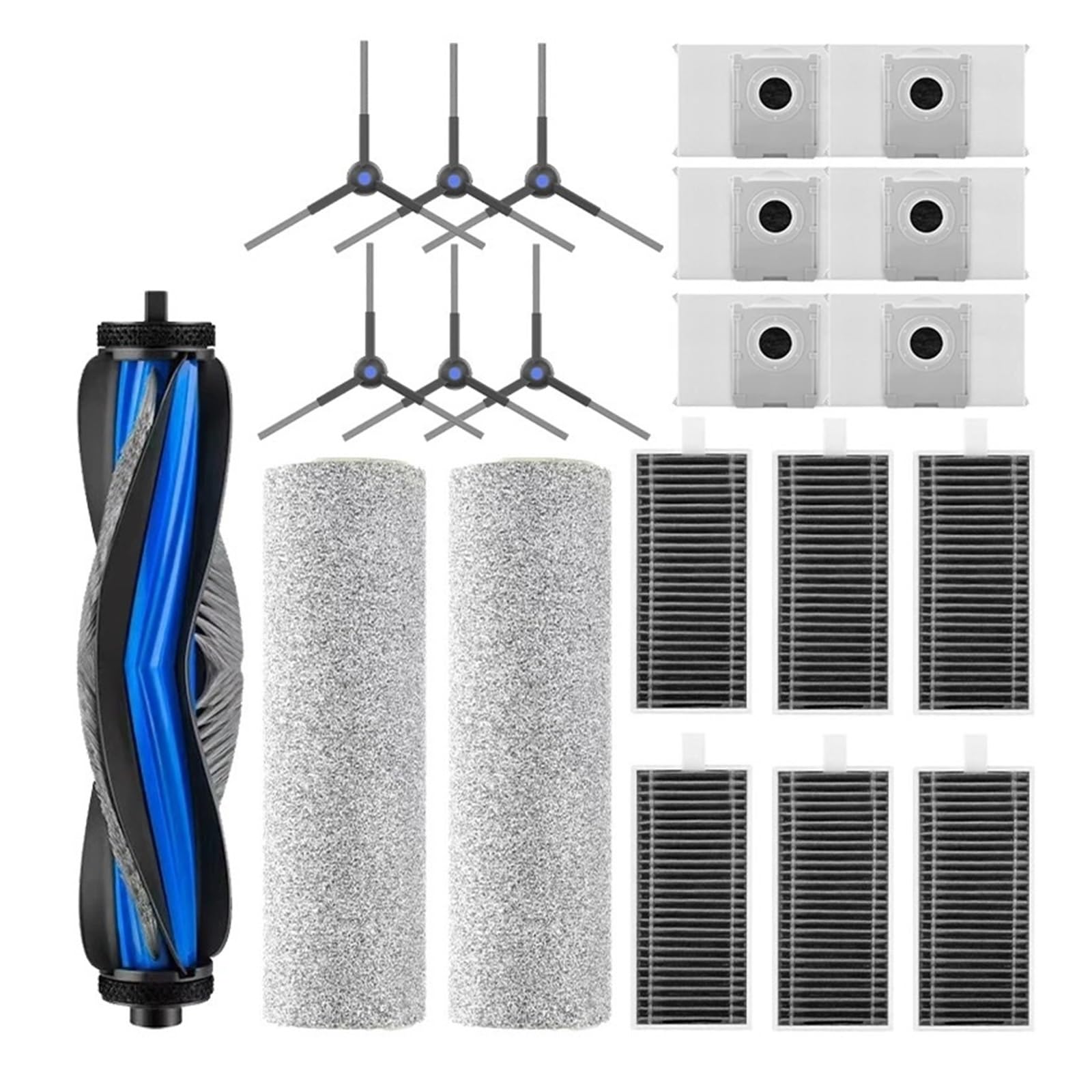 Kompatybilny z częściami zamiennymi do robota odkurzającego Ecovacs X8 Pro Omni Główne szczotki boczne Ściereczki do mopa Filtry HEPA Worki na kurz Akcesoria(Light Grey)
