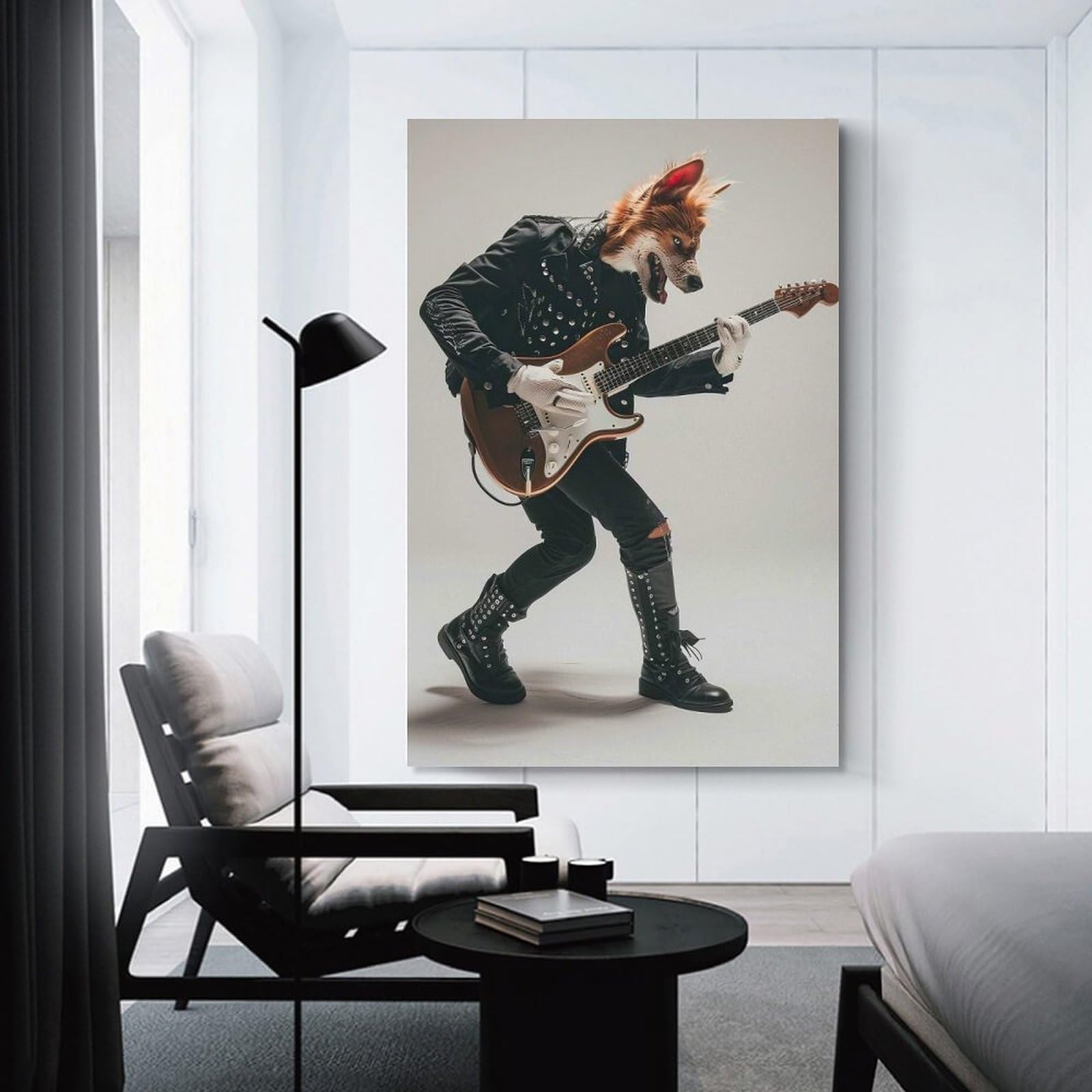 Junmoney Wall Art Print Dingo Guitar, 20x30inch(50x75cm), for Living Room, Bedroom Or Apartment Walls, Modern Wall Decor for Cosy Interiors