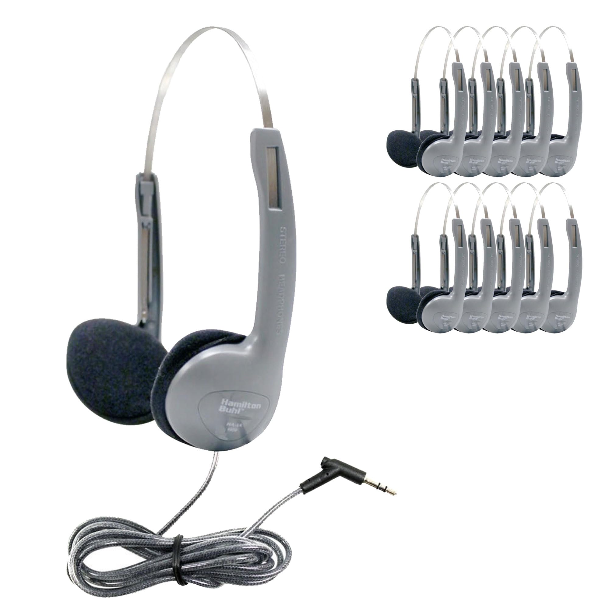 HamiltonBuhl HA-1A Personal Educational Headphone, 3.5 mm Plug, Silver - 100 Pack