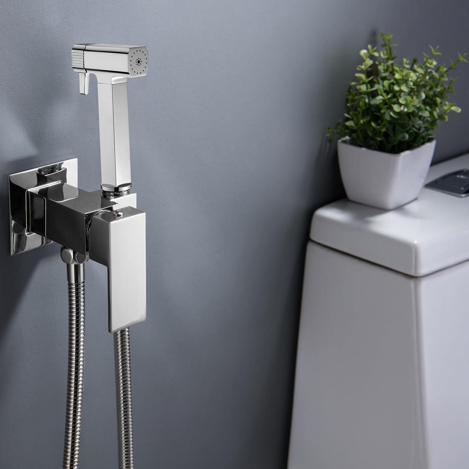 Bidet Handbrause für Toilette Armaturen WC Mit Dual-Modus (Jet/Stream) - Messing Wandhalterung für Waschbecken, Bad, Küche Mit 1.2M Schlauch, Chrom