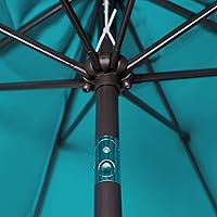 Vista 4 de Blissun - Sombrilla de aluminio para patio al aire libre de 9 pies, sombrilla de mesa para exteriores, sombrilla de jardín, sombrilla de mercado