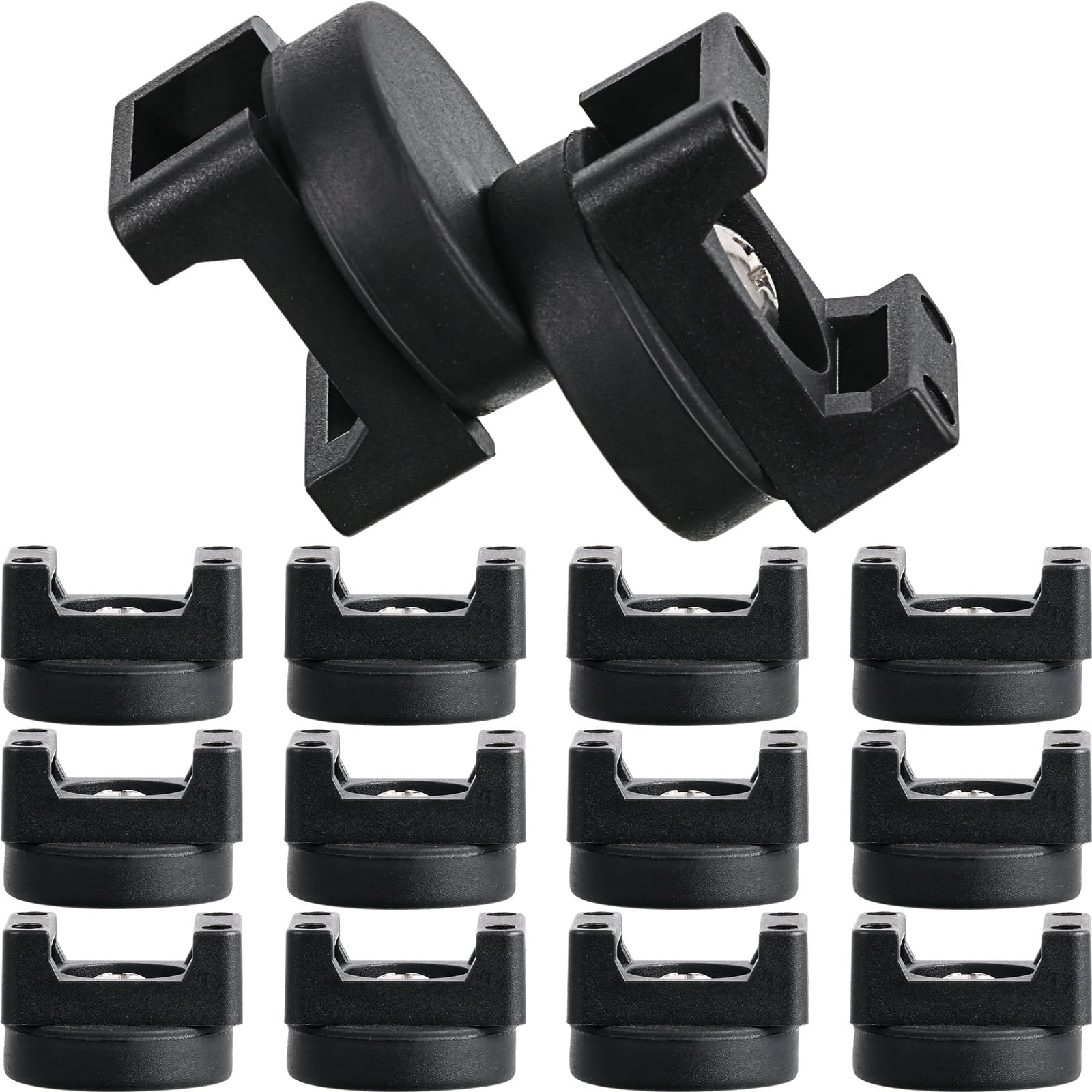 Yookeer 12 Pcs Magnetic Zip Tie Mount Base Black Magnetic Cable Clips Wire Holder Multipurpose Cable Ties Management Base Electrical Supplies for Wire (22 mm)