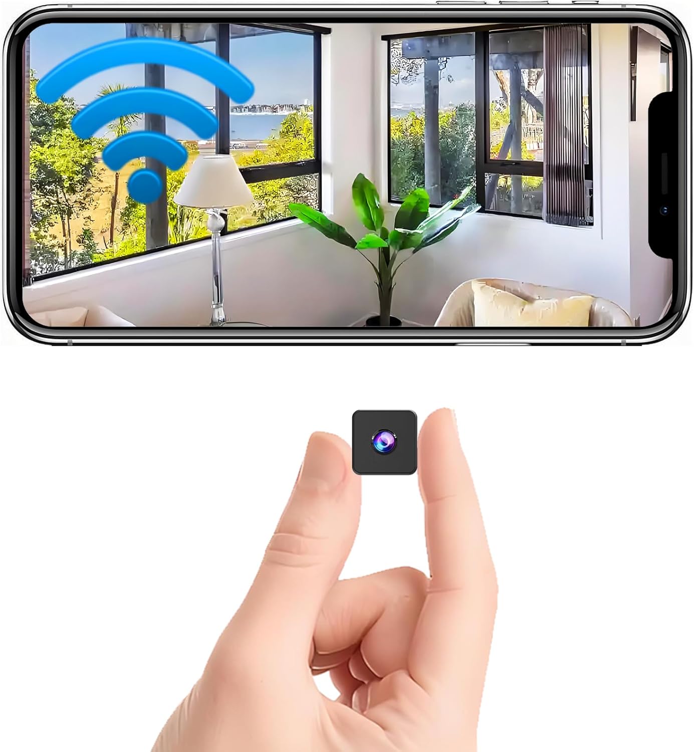 Mini Wireless Security Camera, 1080P HD Small Magnetic Home WiFi Micro Camera Nanny Cam with Motion Detection, Cloud & SD Storage, Night Vision, Tiny Cameras for Home Pet Baby Office Indoor Outdoor black