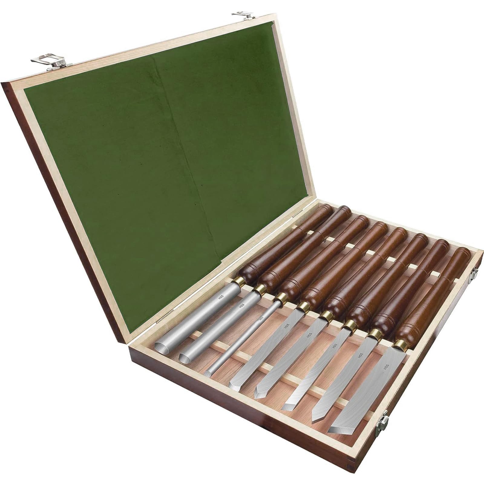 Gubias Para Torno De Madera, 8 Piezas Herramientas Para Tornear Madera, Cinceles Para Madera Para Tallar Madera Principiantes Con Caja De Almacenamiento