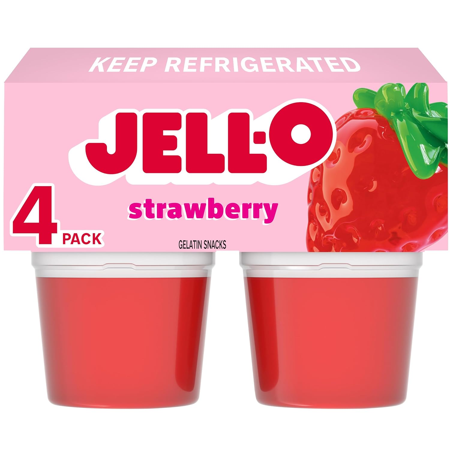 JellO Strawberry Gelatin Snack, ReadytoEat Cups, 4 ct in Nepal at