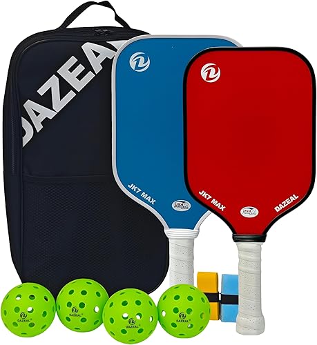 Miniatura 6 de Paletas de pickleball aprobadas por USAPA (paquete de 2) – Superficie de fibra de vidrio y núcleo de panal de abeja de 0.630 in agarre Juego