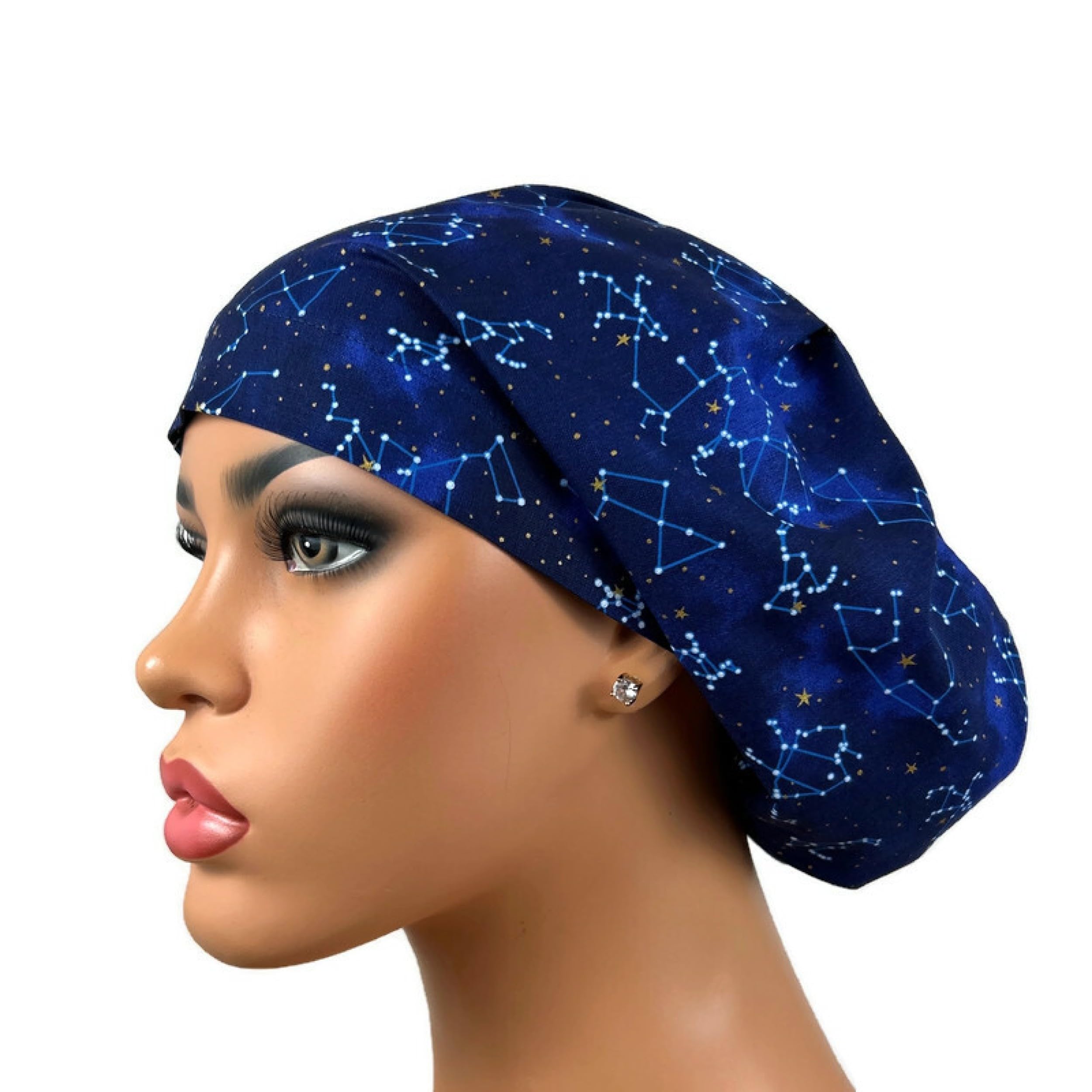 DK Scrub Hats, Surgical Cap, Euro Scrub Hat, Nurse Scrub Cap, Unisex Scrub Hat, Blue Galaxy