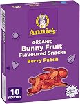 ANNIE'S - FAMILY PACK SIZE - Pâtes de fruits biologiques, boîte de fruits 10 Pochettes, fraises naturelles, cerises et framboises, sans colorant synthétique, sans gélatine, sans gluten, végétalien, collations