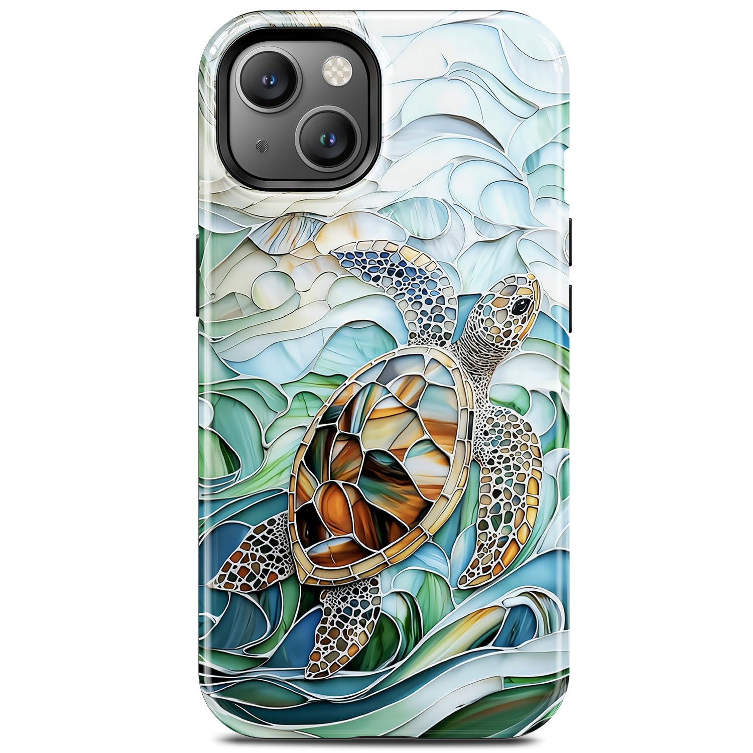 Coque iPhone 14 Plus tortue bleue silicone esthétique mignonne - 8