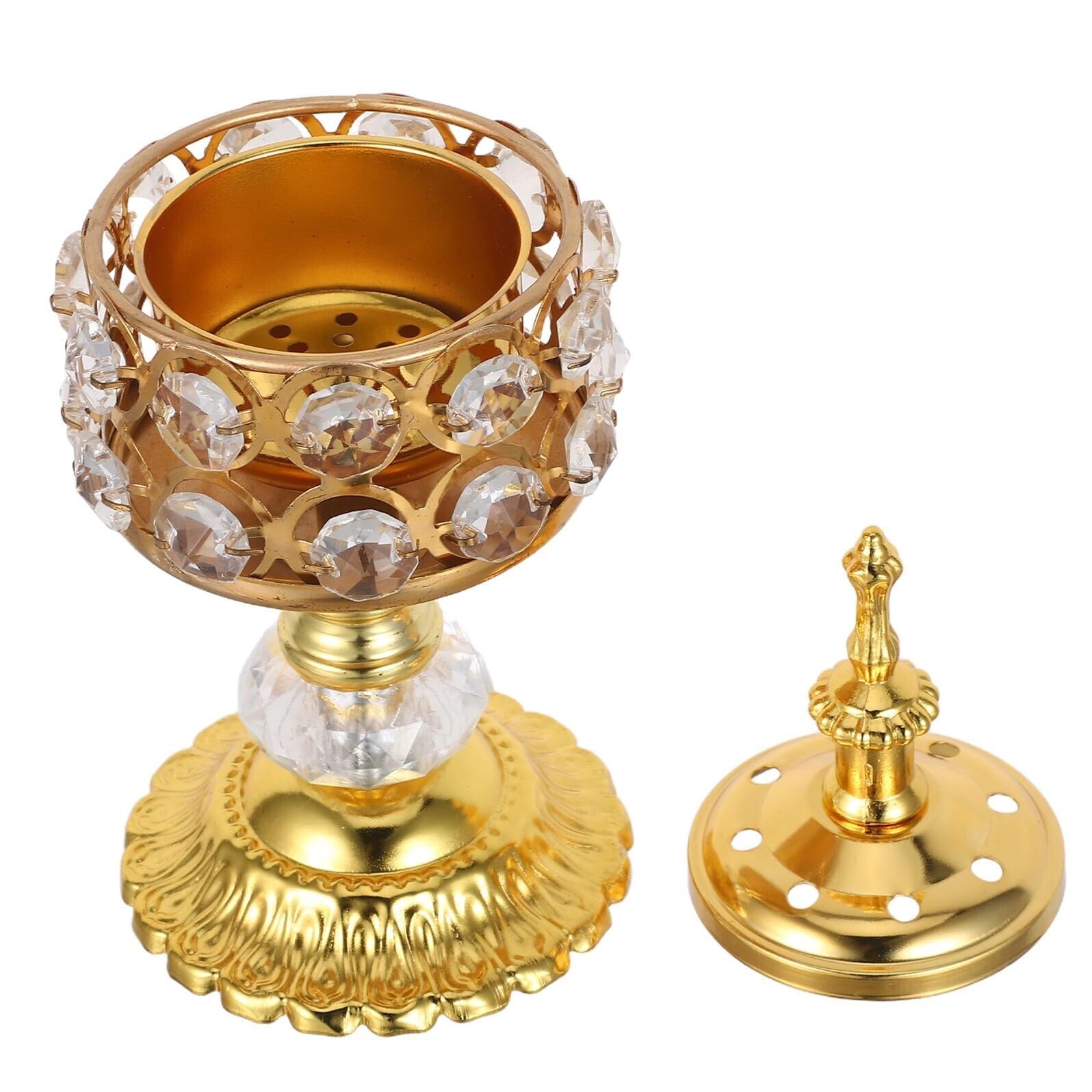 Metal Incense Burner with Lid,Handheld Decorative Censer for Bakhoor,Meditation,Ramadan,Aromatherapy&Home Fragrance